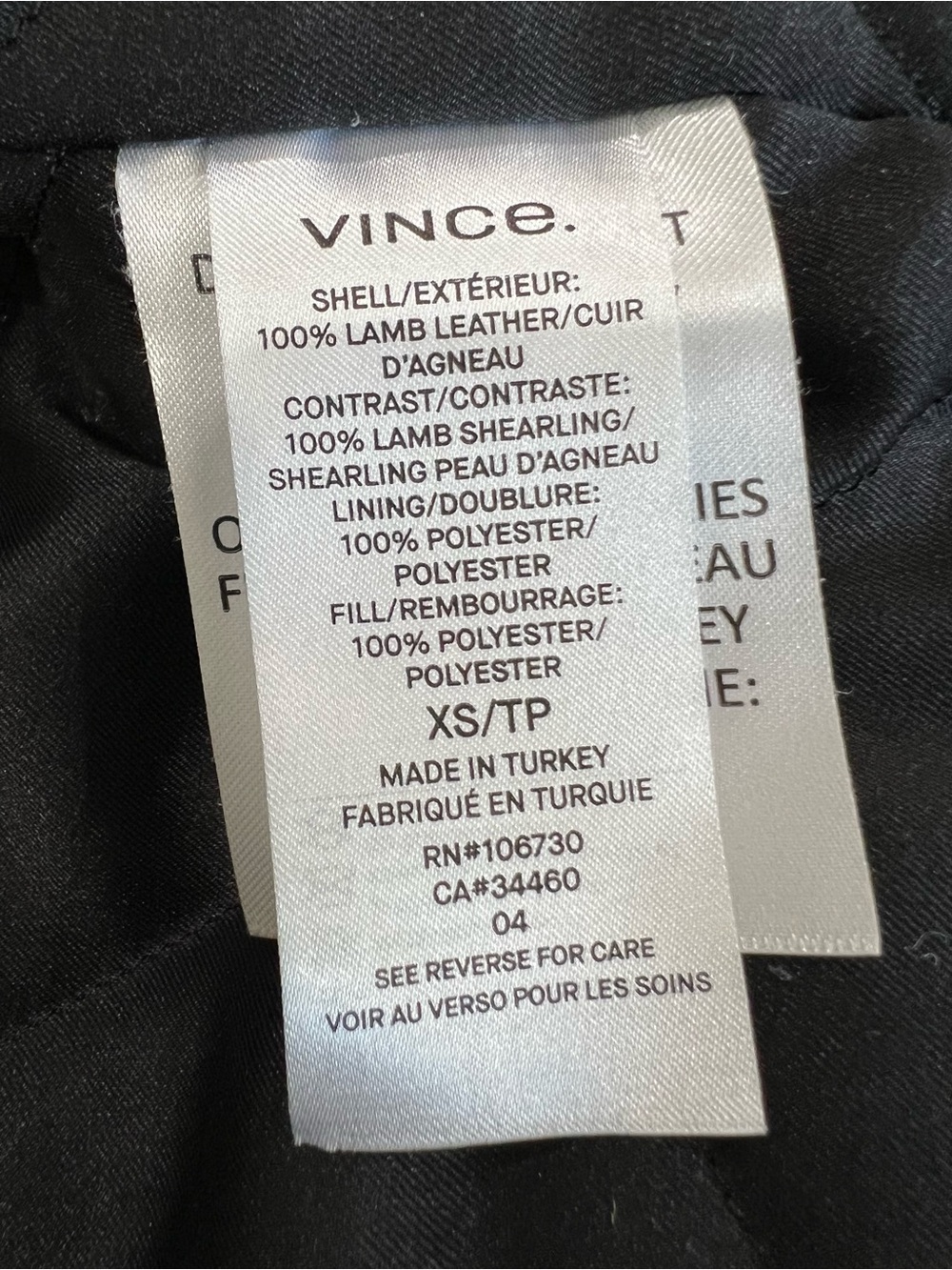Vince Black Lamb Leather & Lamb Shearling Moto Jacket XS | Cropped Luxury Coat - Picture 5 of 10
